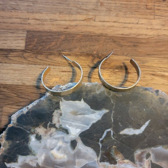 Gold 1" Hoop Earrings with .25" Band Width - Picture 6 of 13